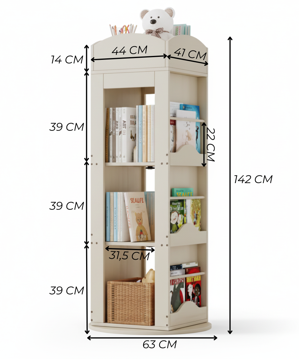 Bibliothèque Rotative 360° Pour Enfant