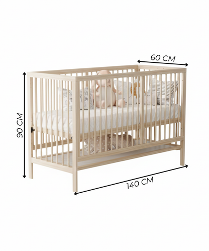 Lit Bébé Évolutif 4 en 1 en Épicéa Massif – Cododo, Bureau & Tableau – Design Scandinave