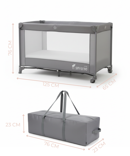 Lit Parapluie Bébé Pliable & Parc 2-en-1 – Sac de Transport, Matelas & Ouverture Latérale