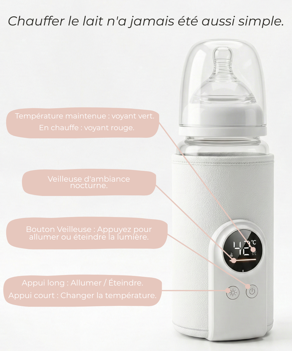 Chauffe-Biberon USB Nomade – Maintien au Chaud & Température Réglable (Voiture/Voyage)