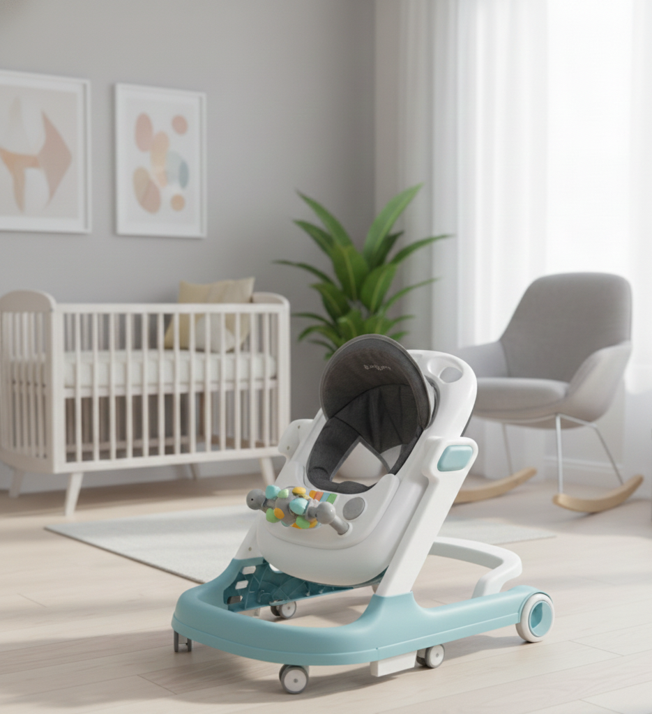 Trotteur Bébé Évolutif & Plateau d'Activités – Pliable, Réglable et Confortable