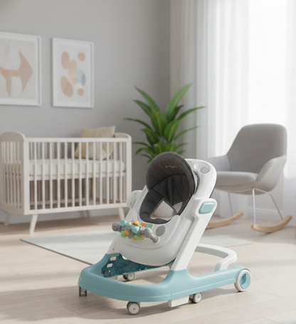 Trotteur Bébé Évolutif & Plateau d'Activités – Pliable, Réglable et Confortable