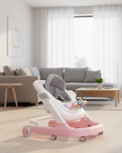 Trotteur Bébé Évolutif & Plateau d'Activités – Pliable, Réglable et Confortable
