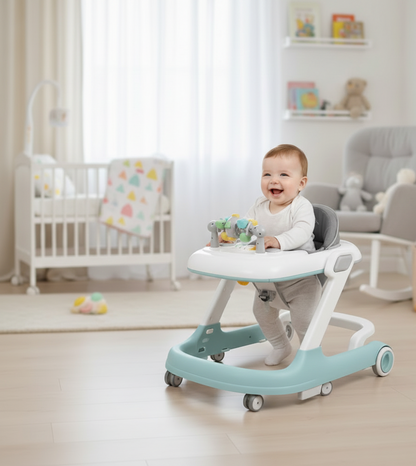 Trotteur Bébé Évolutif & Plateau d'Activités – Pliable, Réglable et Confortable