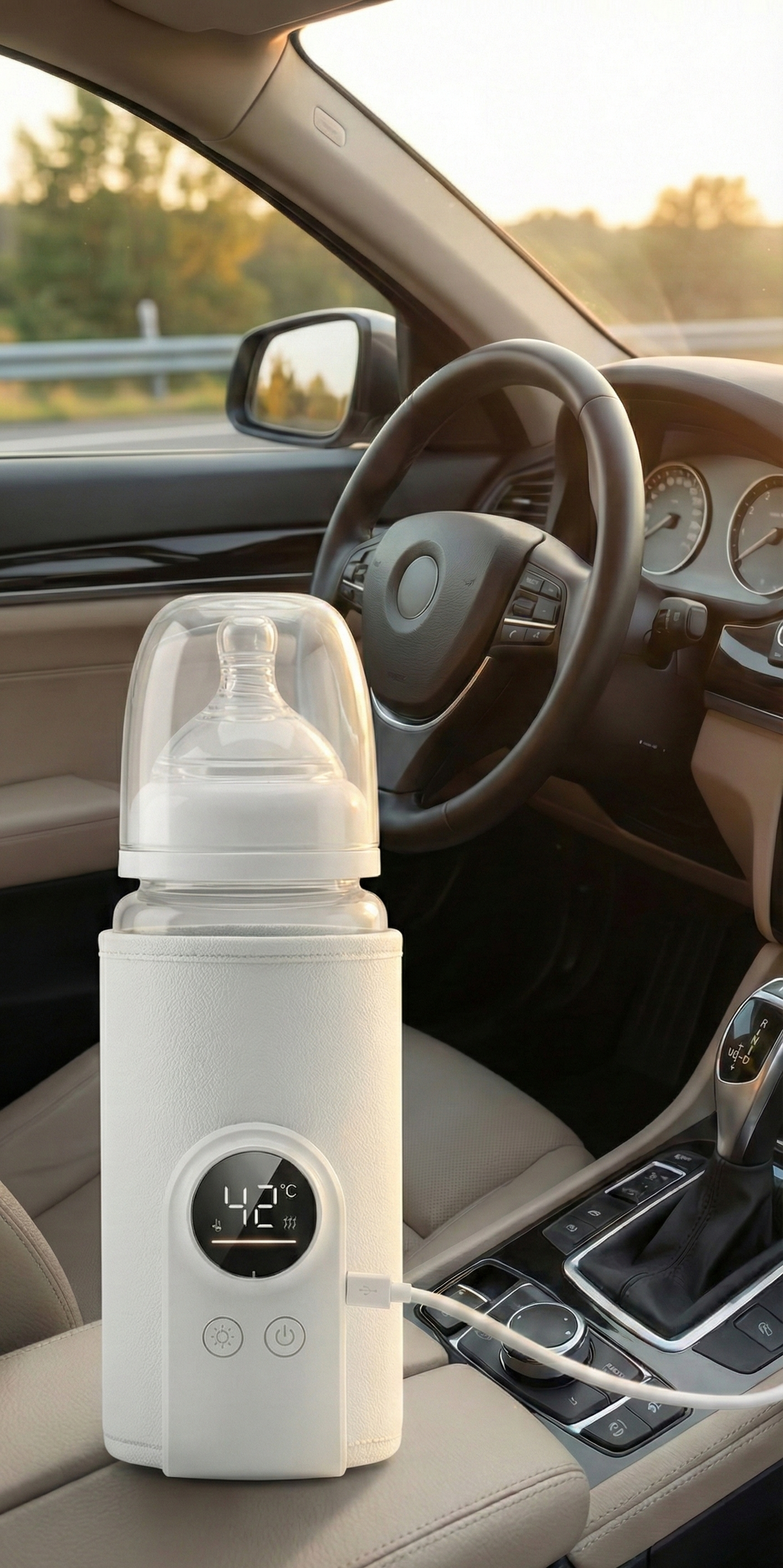 Chauffe-Biberon USB Nomade – Maintien au Chaud & Température Réglable (Voiture/Voyage)