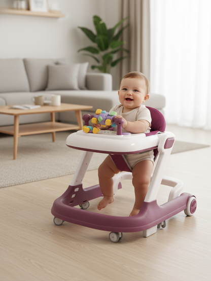 Trotteur Bébé Évolutif & Plateau d'Activités – Pliable, Réglable et Confortable