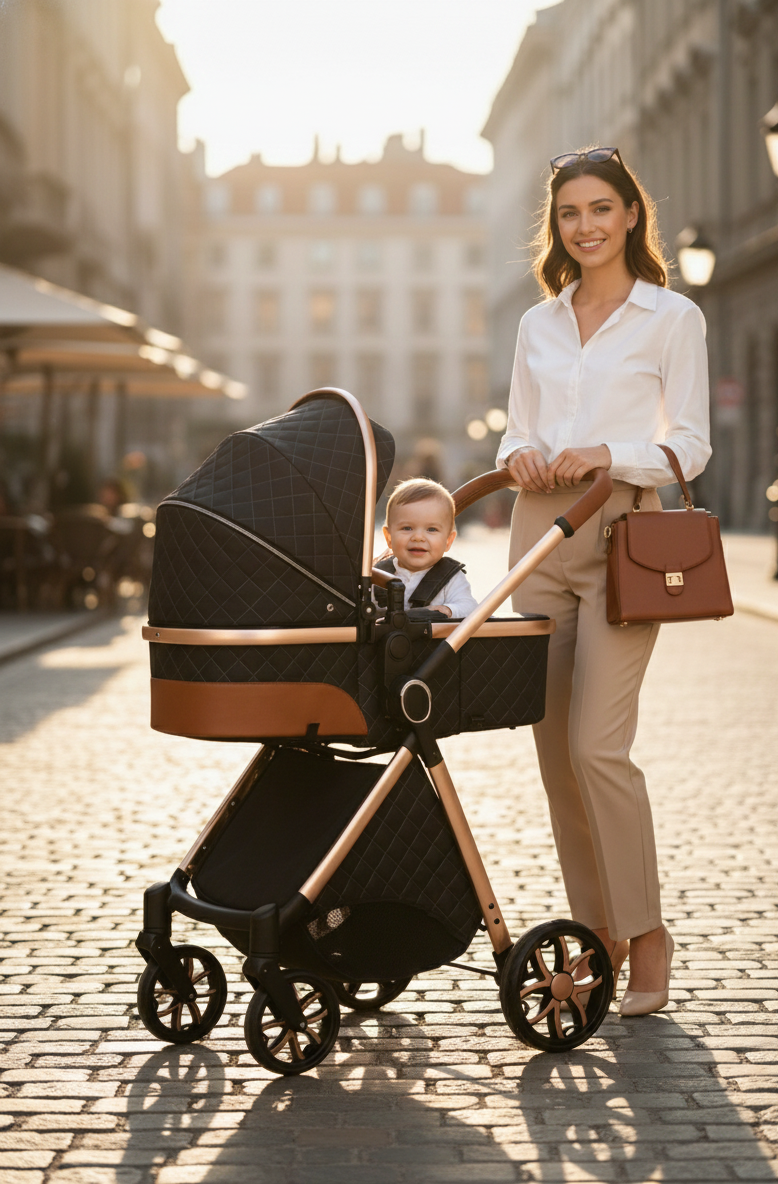 L'Ultime Poussette 3 en 1 : Système de Voyage Compact & Design