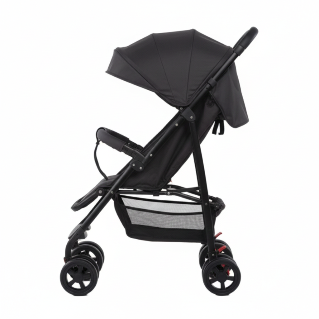 Poussette Citadine Compacte & Ultra Légère – Pliable, Confort & Design Noir