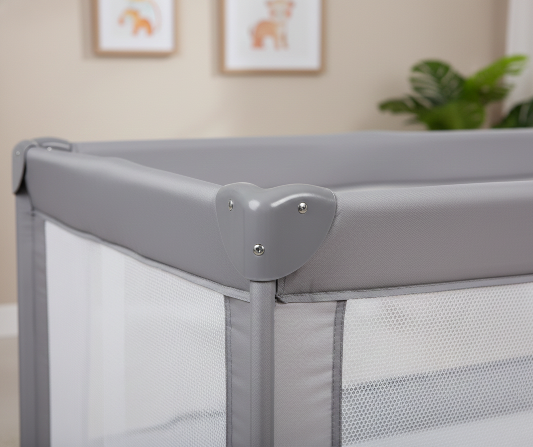 Lit Parapluie Bébé Pliable & Parc 2-en-1 – Sac de Transport, Matelas & Ouverture Latérale