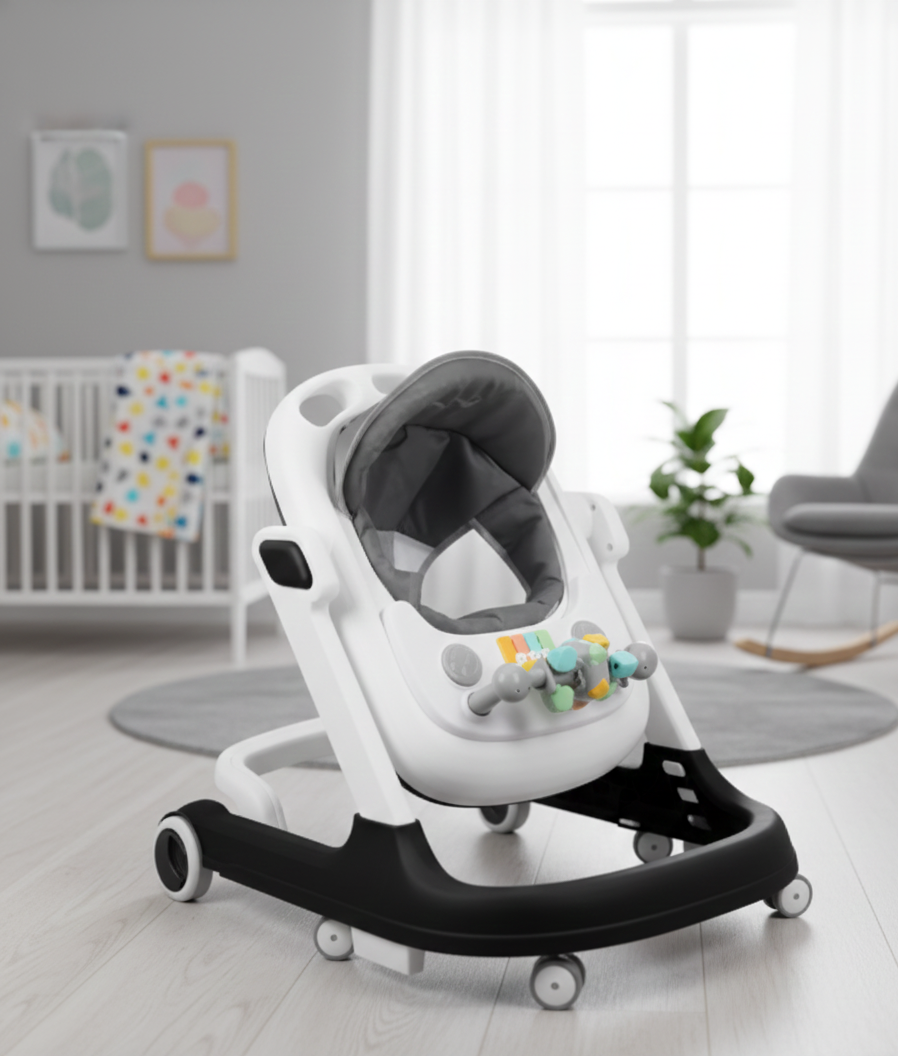 Trotteur Bébé Évolutif & Plateau d'Activités – Pliable, Réglable et Confortable