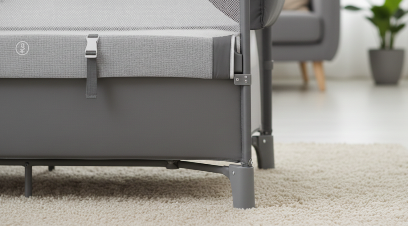 Lit Bébé Évolutif 4-en-1 : Berceau, Parc & Table à Langer avec Mobile d'Éveil