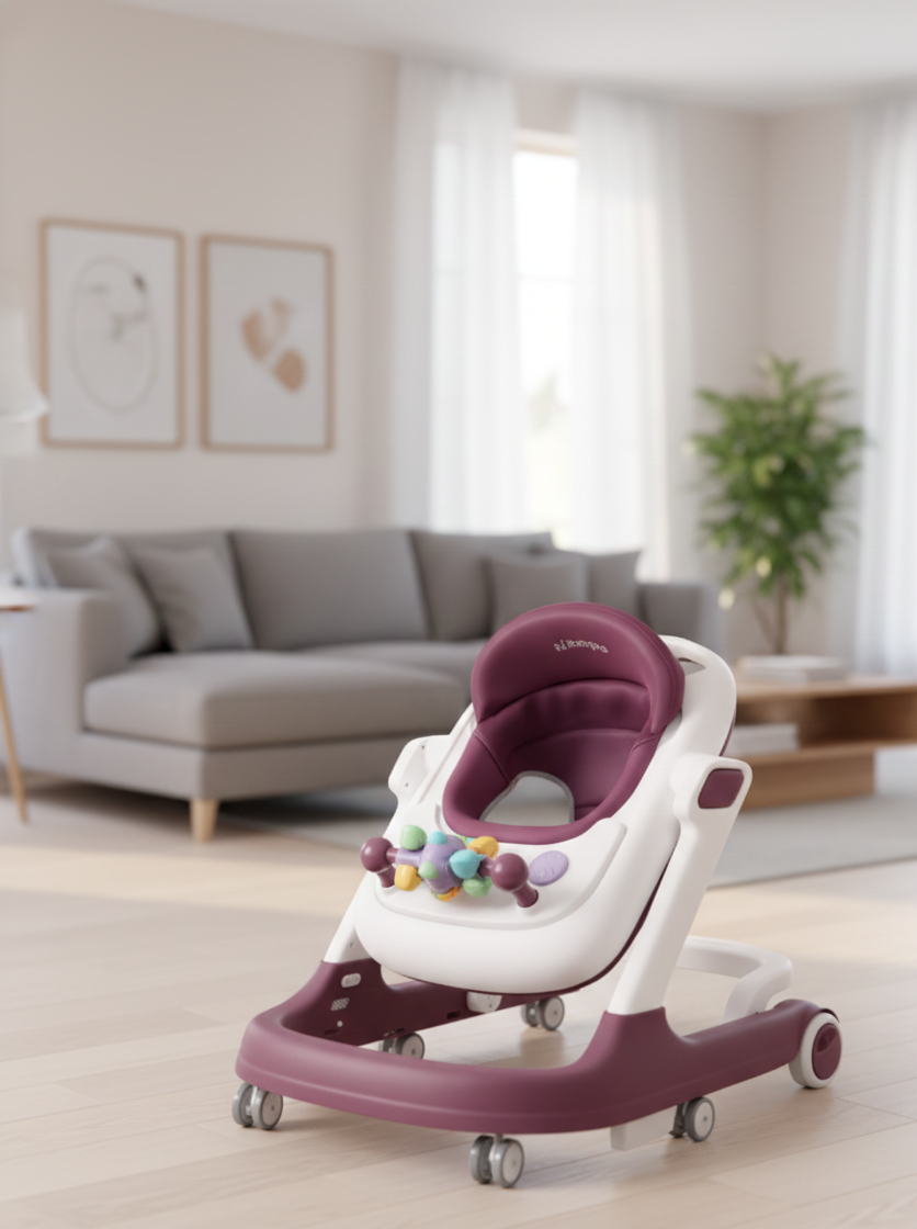 Trotteur Bébé Évolutif & Plateau d'Activités – Pliable, Réglable et Confortable