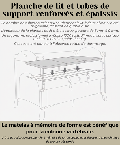 Lit Bébé Évolutif 4-en-1 : Berceau, Parc & Table à Langer avec Mobile d'Éveil