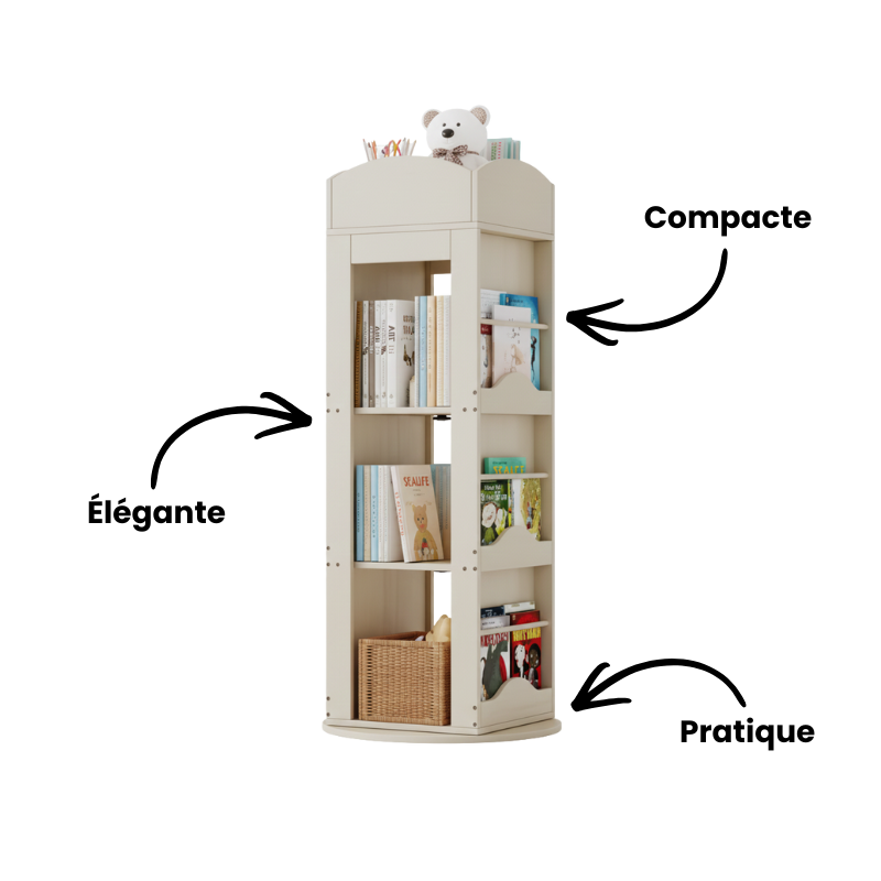 Bibliothèque Rotative 360° Pour Enfant